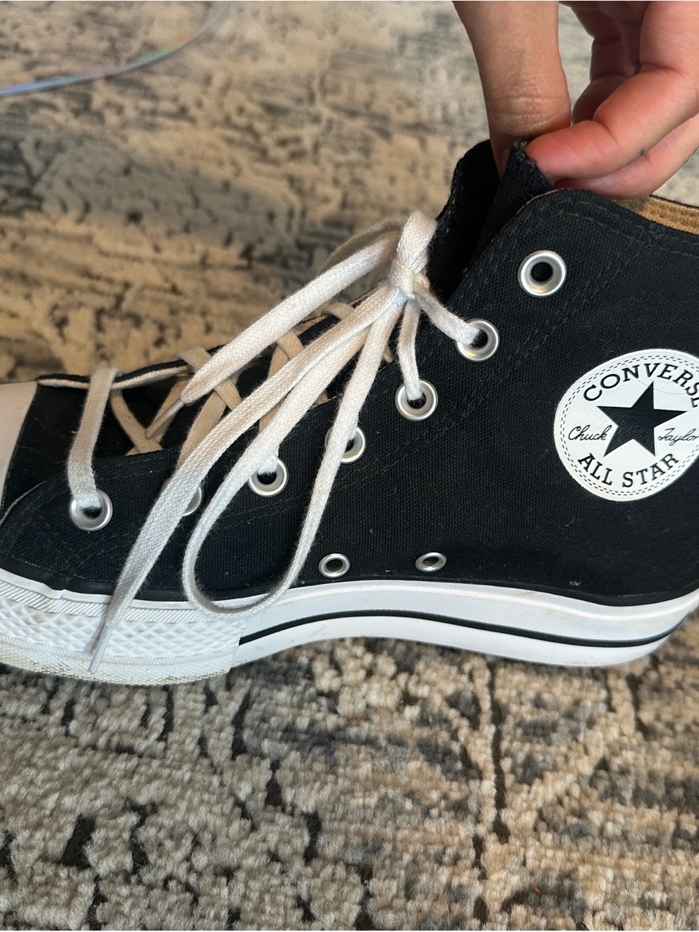 Converse women Chuck Taylor All Star High Top Sneakers Black with White Accents